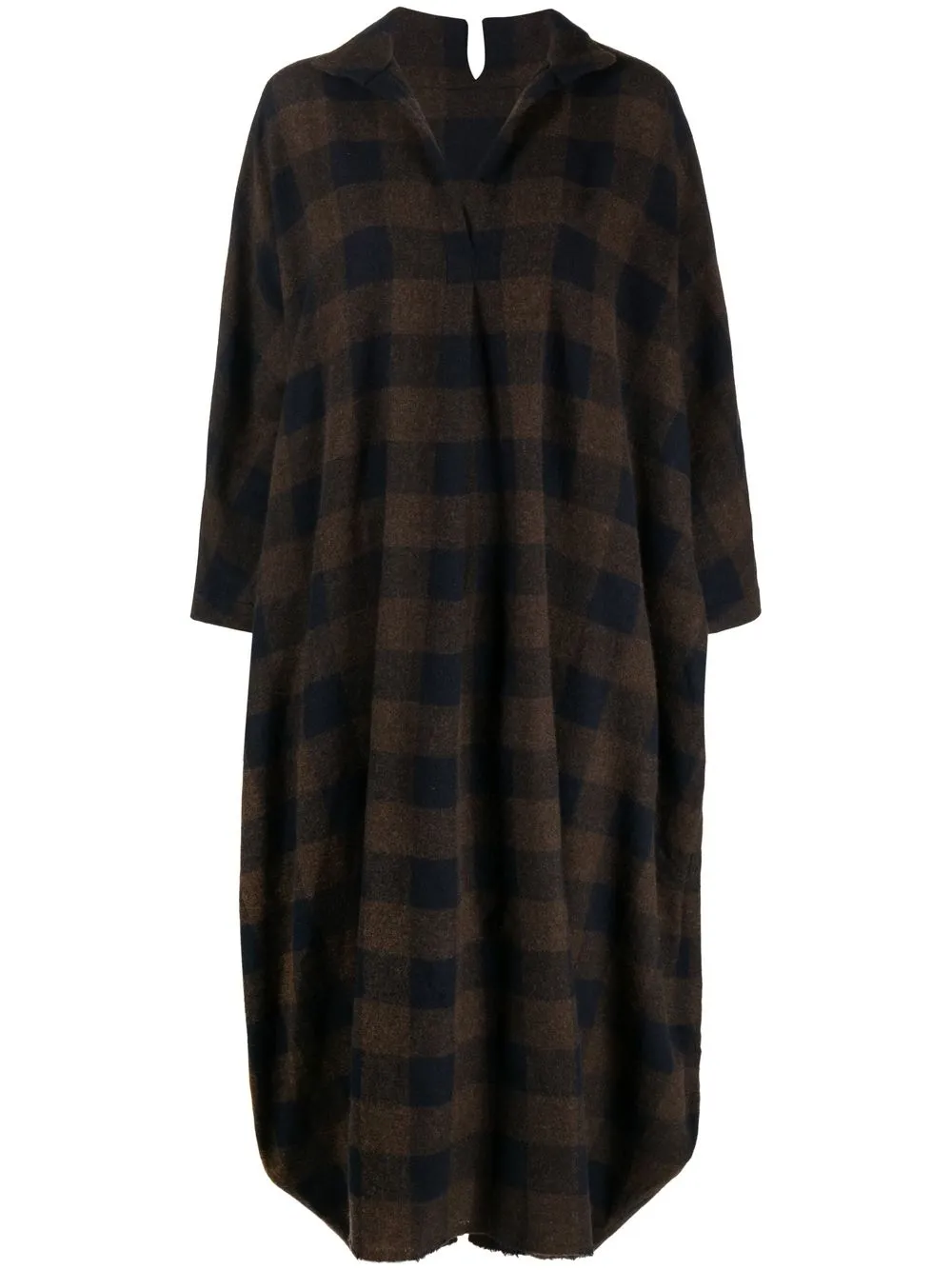 

Daniela Gregis check cashmere smock dress - Brown