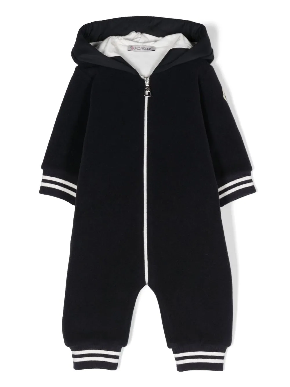 

Moncler Enfant body con capucha y logo estampado - Azul