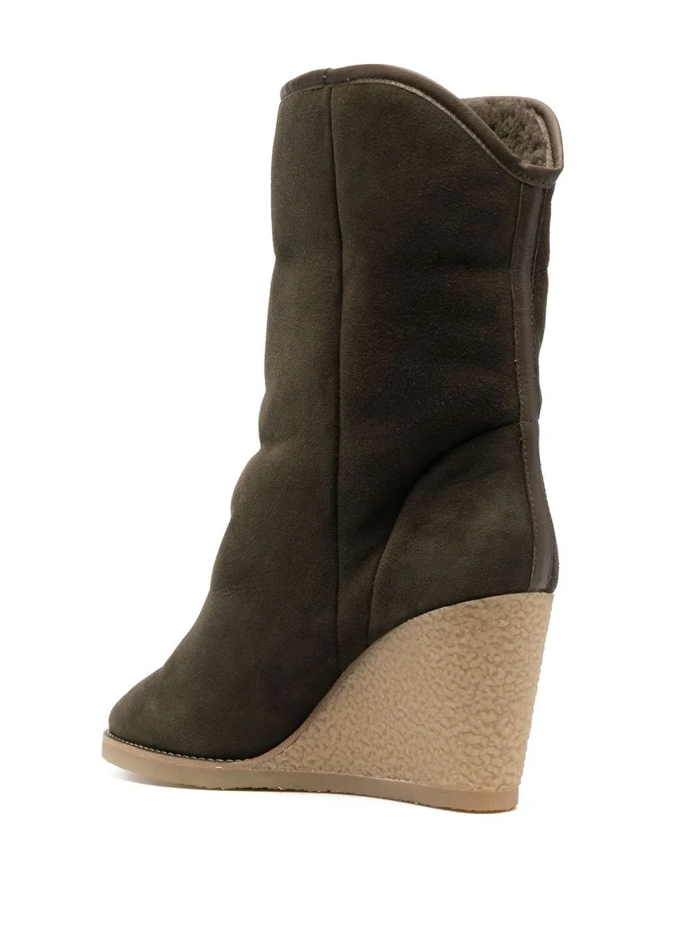 Isabel Marant 100mm Wedge Sheepskin Boots In Green ModeSens