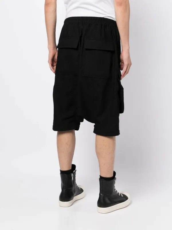 Rick Owens Drawstring drop-crotch Shorts | Black | FARFETCH