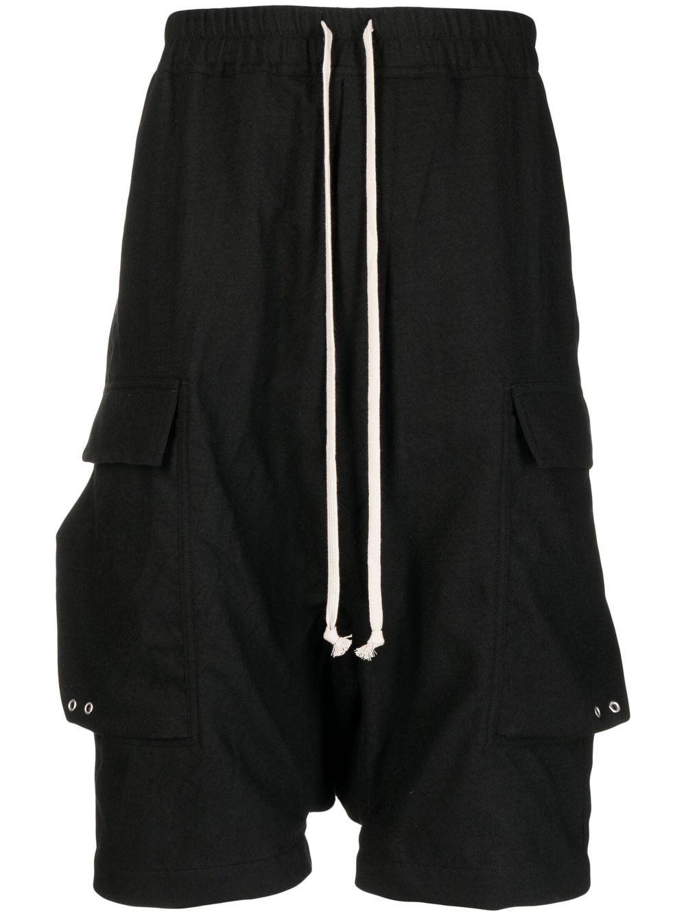 Rick Owens drawstring drop-crotch shorts - Black