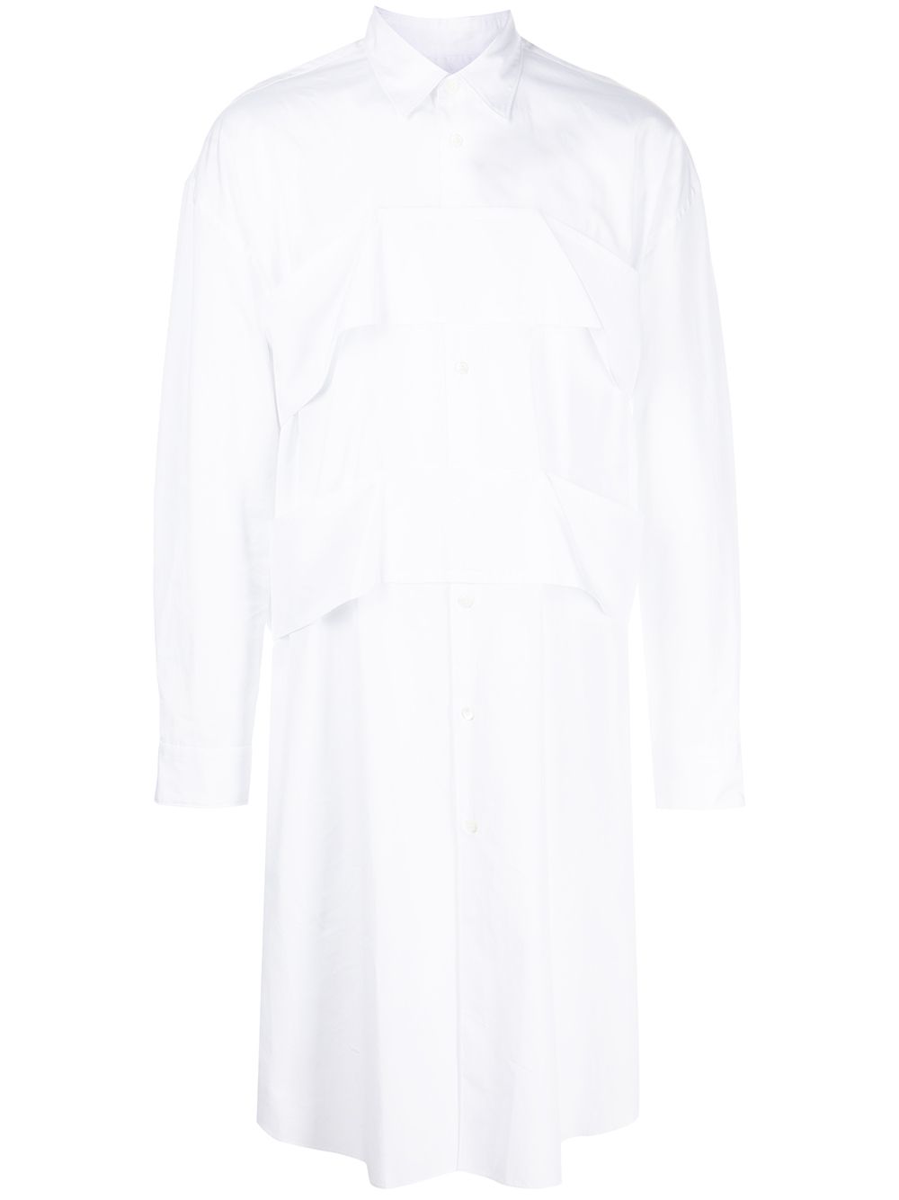 

Comme Des Garçons Homme Plus extra-long layered-detail shirt - Blanco