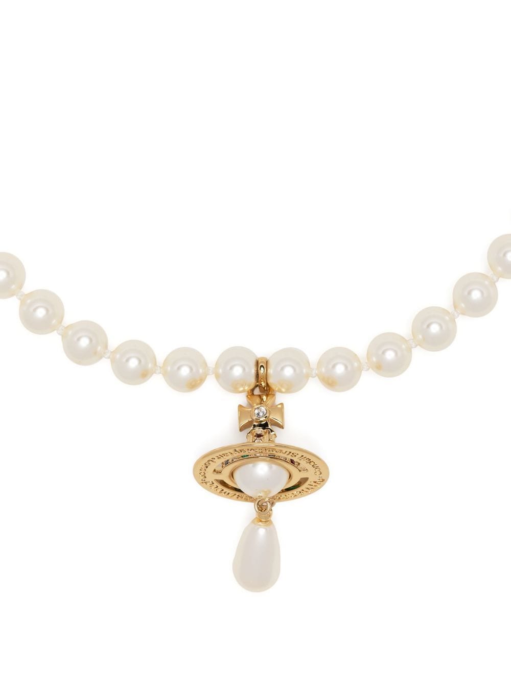 vivienne westwood collier de perles à détail orb - blanc