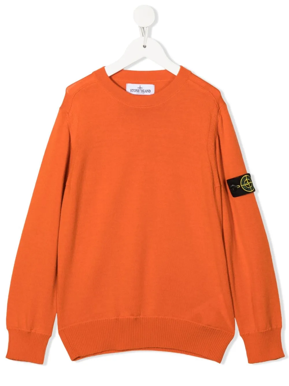 

Stone Island Junior suéter tejido con parche del logo - Naranja