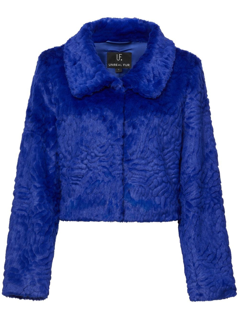 Shop Unreal Fur Polaris Cropped Jacket In Blue