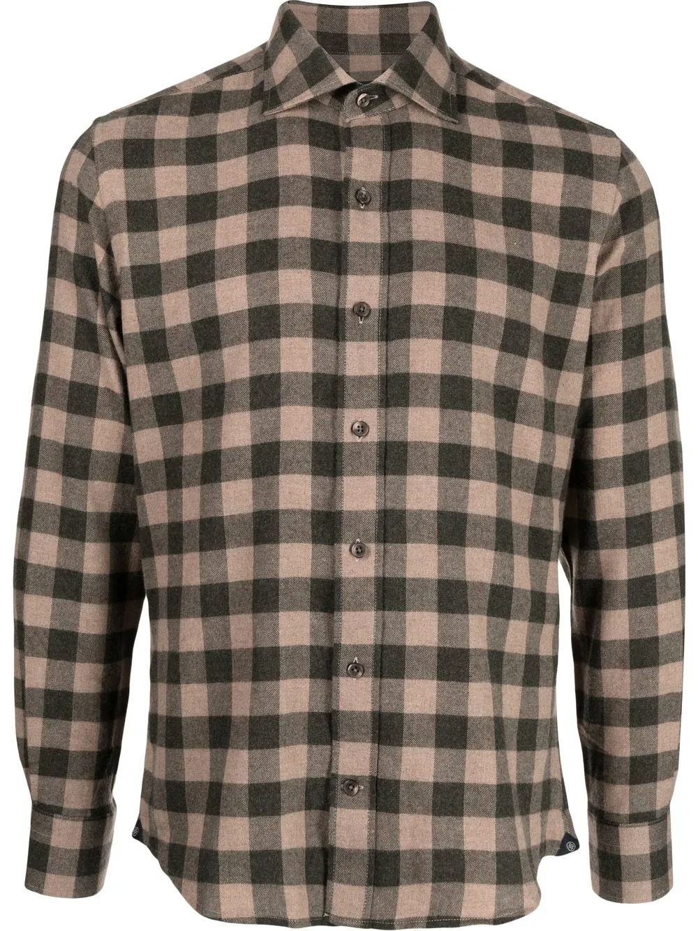 

Man On The Boon. camisa con estampado de cuadros - Marrón