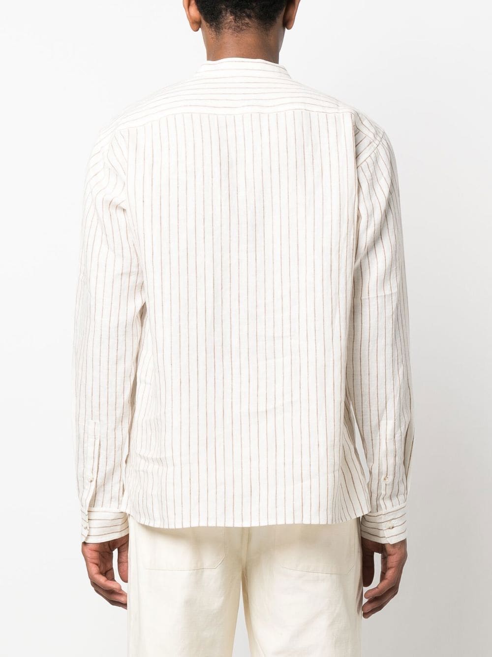 COMMAS round-collar Striped Shirt - Farfetch