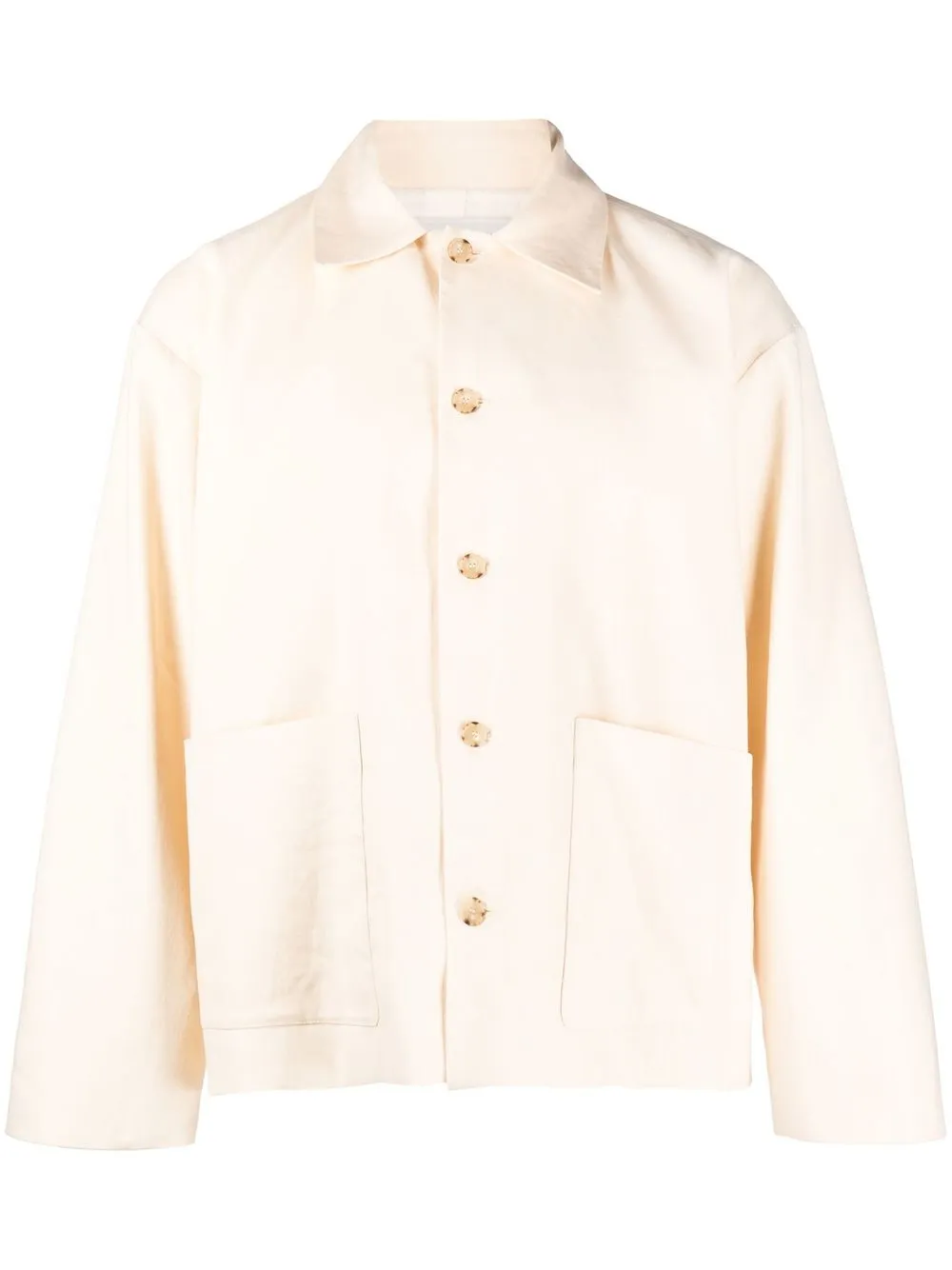 Commas Patch-pocket Linen-blend Overshirt In Neutrals