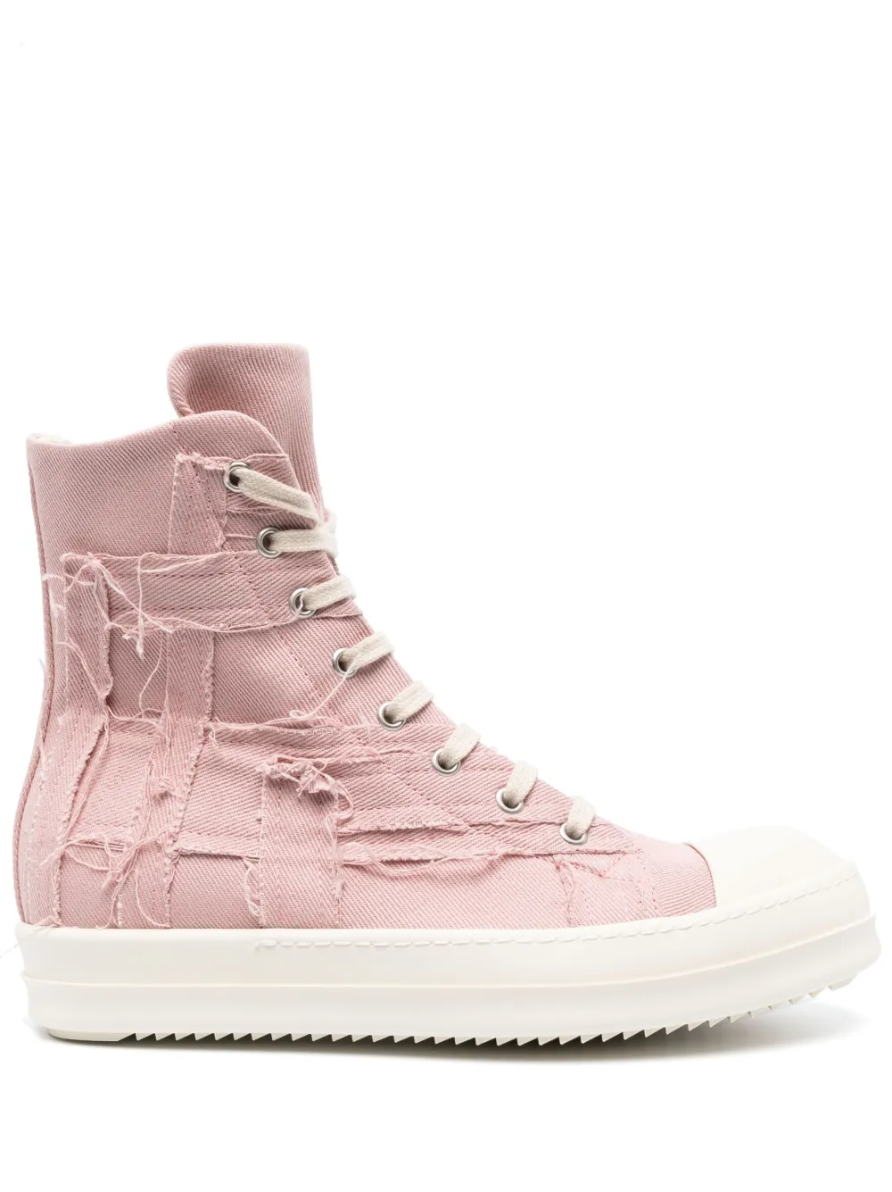 Rick Owens DRKSHDW distressed high-top trainers - Pink