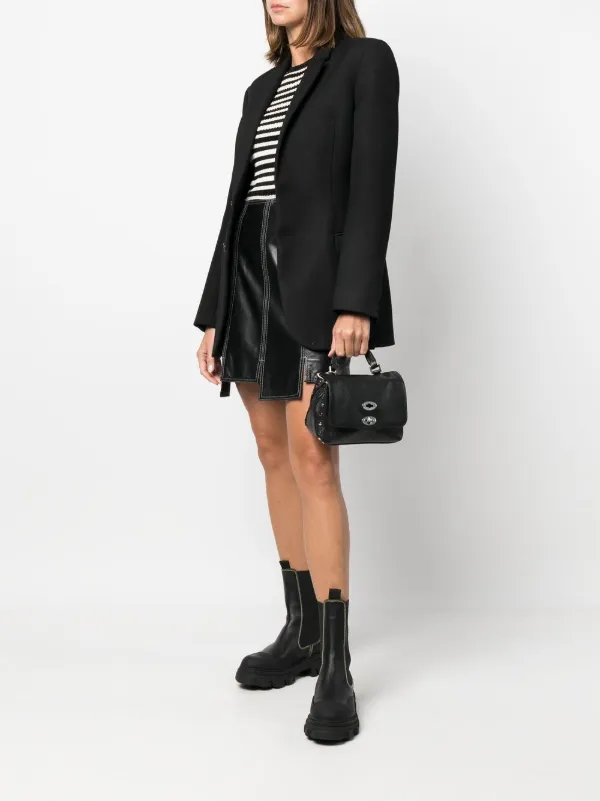 トートバッグ Zanellato Black Leather Tote Bag With Decorative Studs Zanellato Stud-embellished Tote Bag In Dark Navy | ModeSens