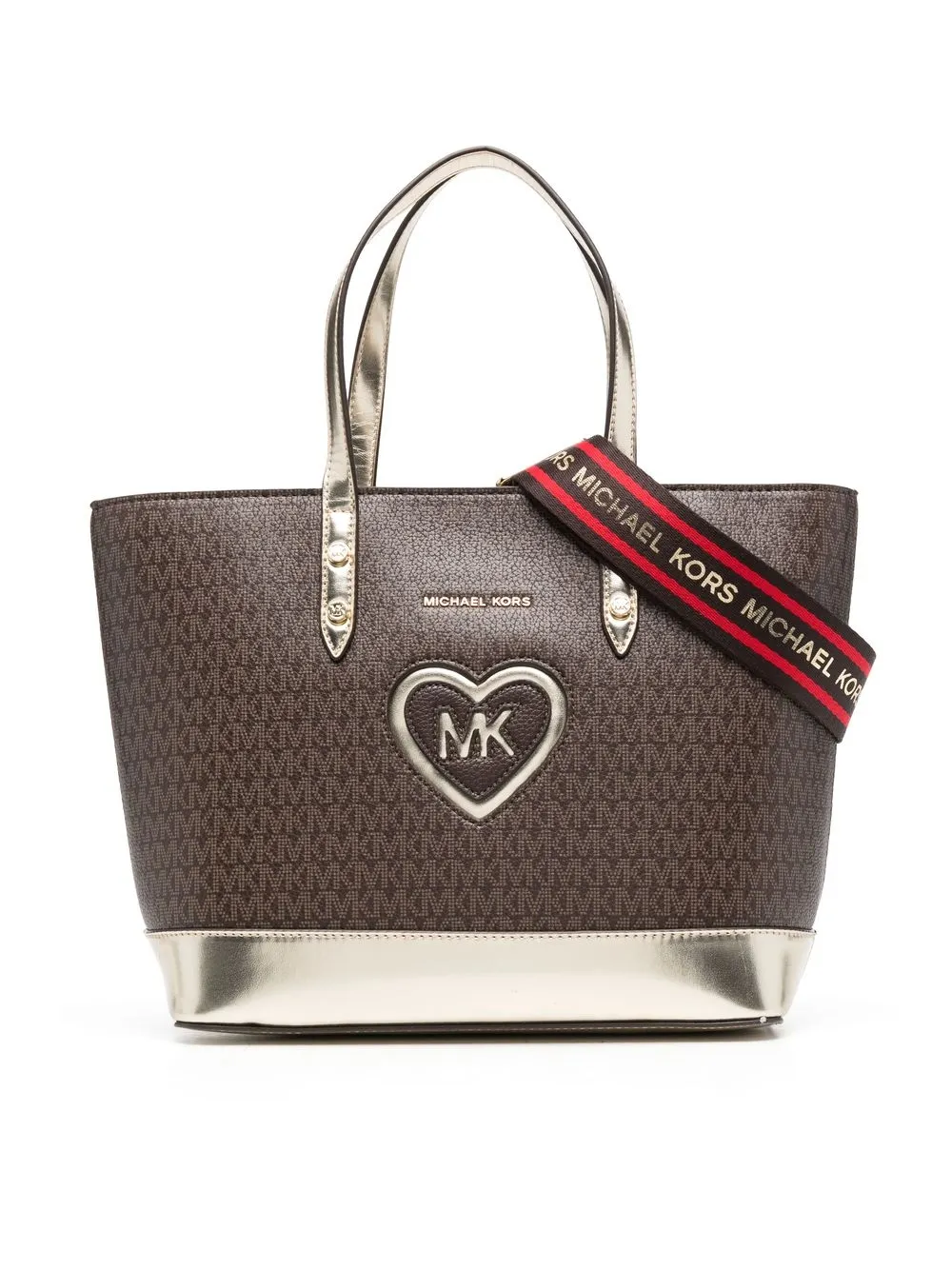 

Michael Kors Kids TEEN monogram-pattern logo-plaque tote bag - Brown
