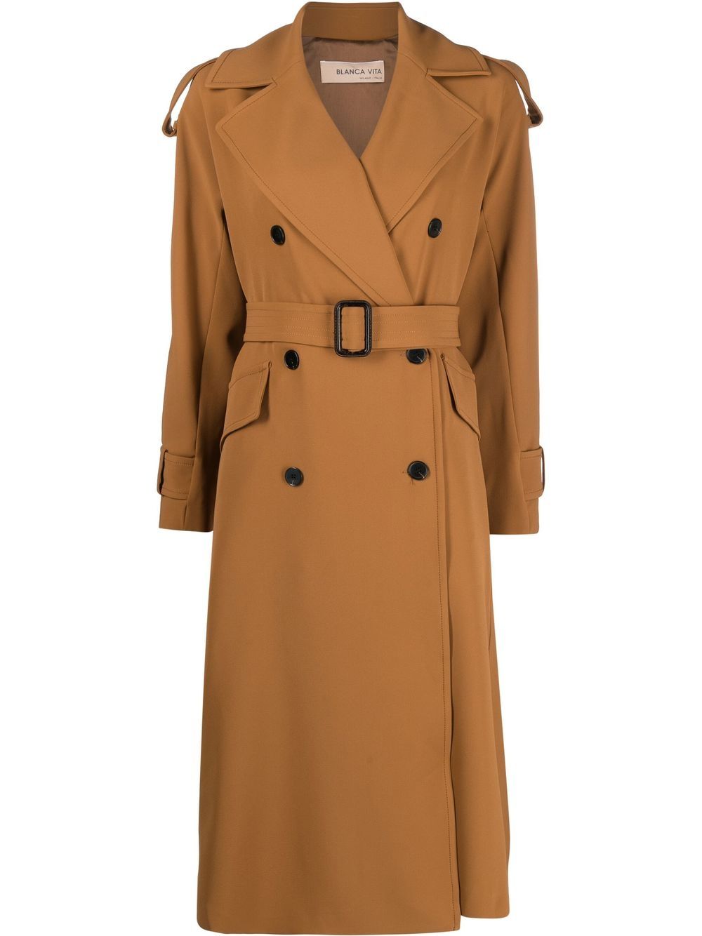 Blanca Vita double-breasted coat - Brown