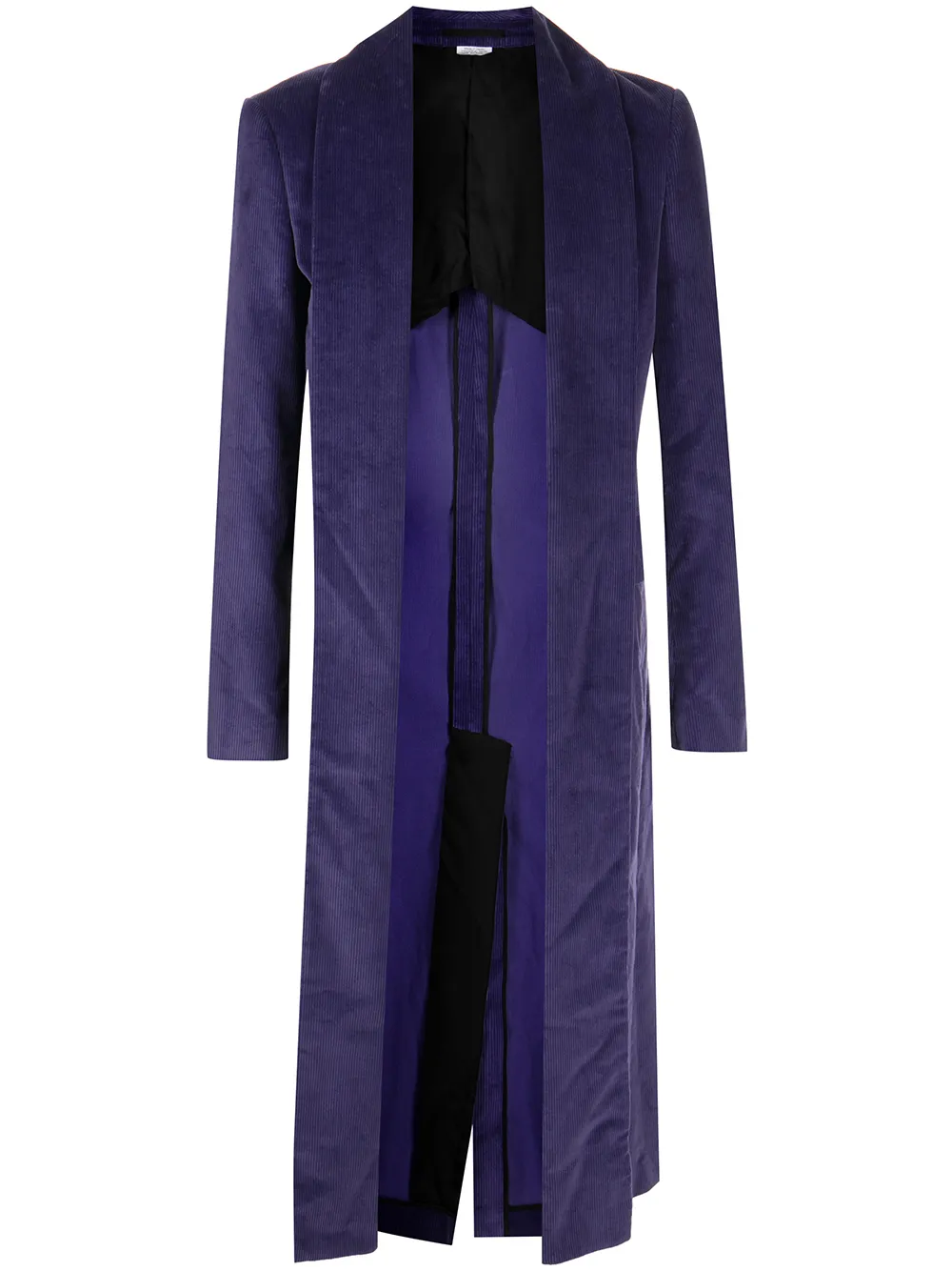 

Comme Des Garçons Homme Plus velvet open-front coat - Purple
