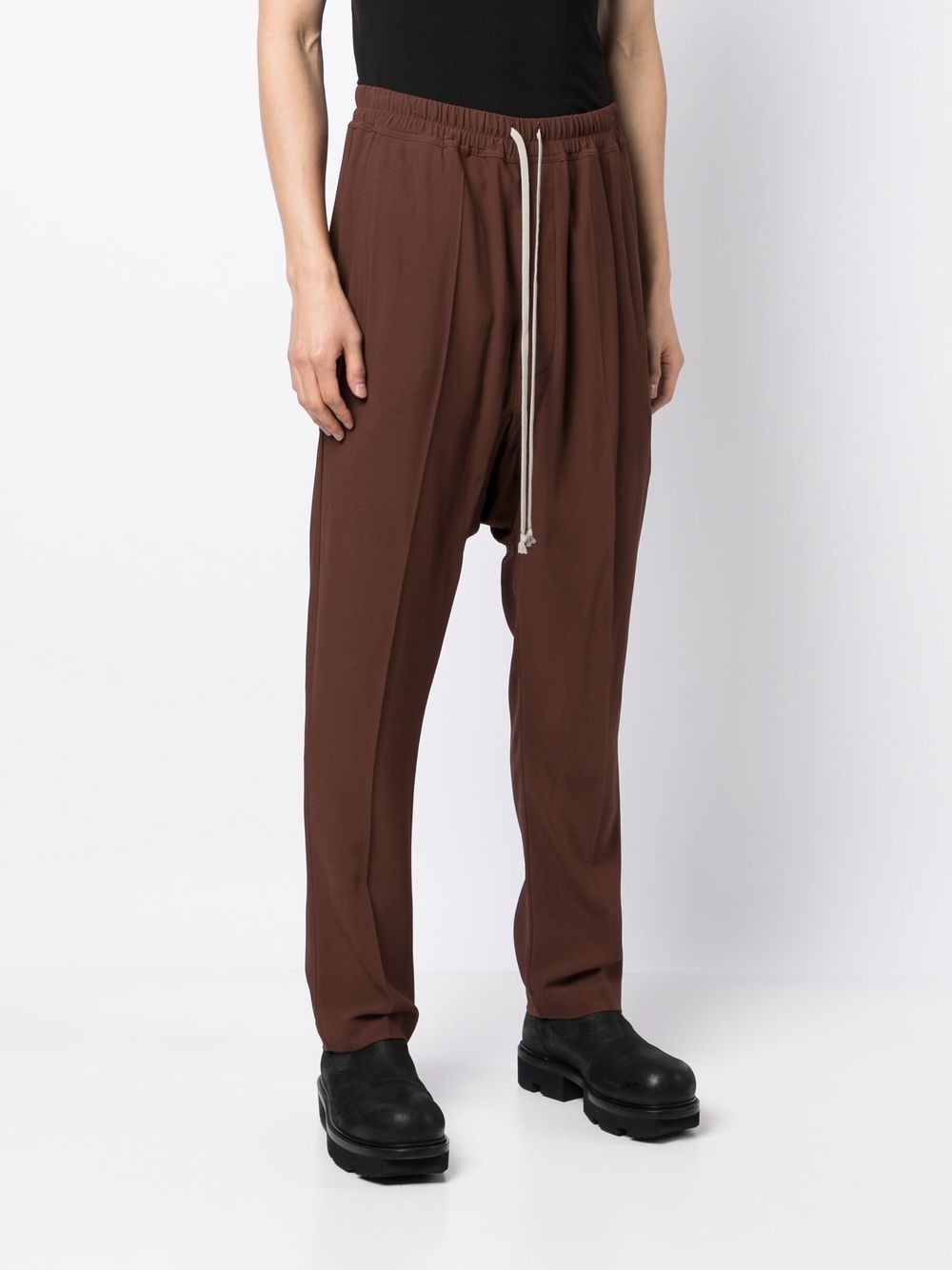 Rick Owens Burgundy Drawstring Long Trousers In Red | ModeSens