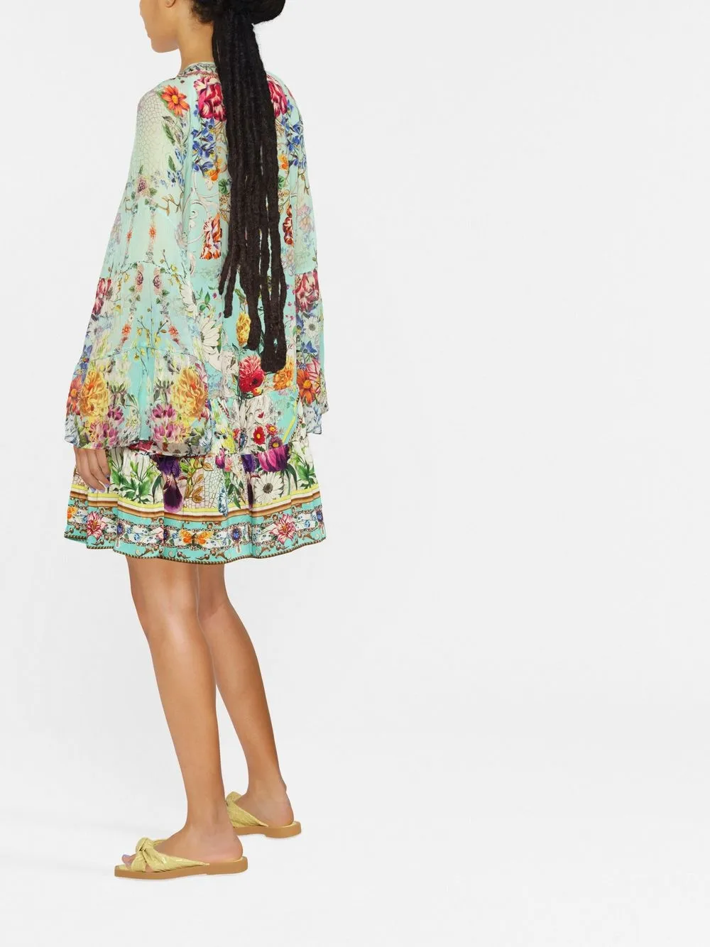  Camilla Minikleid Mit Blumen Print   Grün 