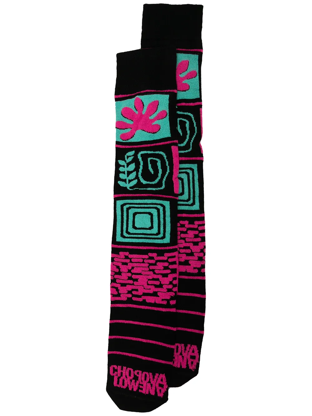 

Chopova Lowena calcetines con estampado gráfico - Negro