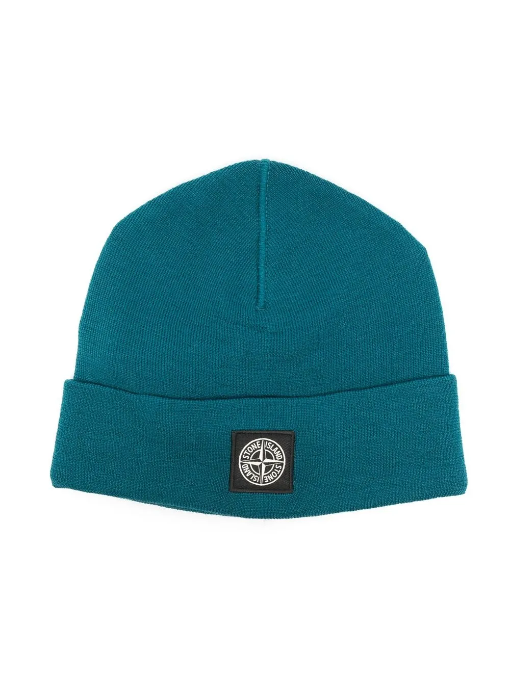 

Stone Island Junior logo-patch wool beanie - Blue