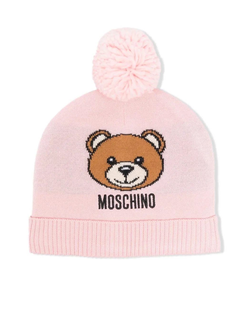 

Moschino Kids boina con logo estampado - Rosado