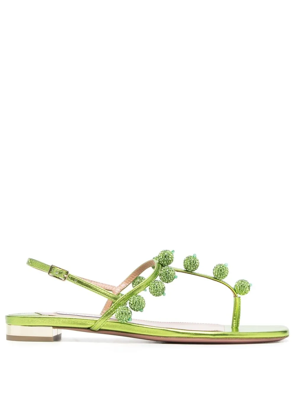 

Aquazzura Cha Cha Cha crystal-embellished sandals - Green