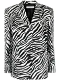 Alessandra Rich zebra-print single-breasted blazer - White