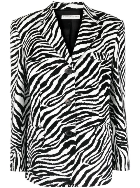 Alessandra Rich blazer con botones y estampado de cebra