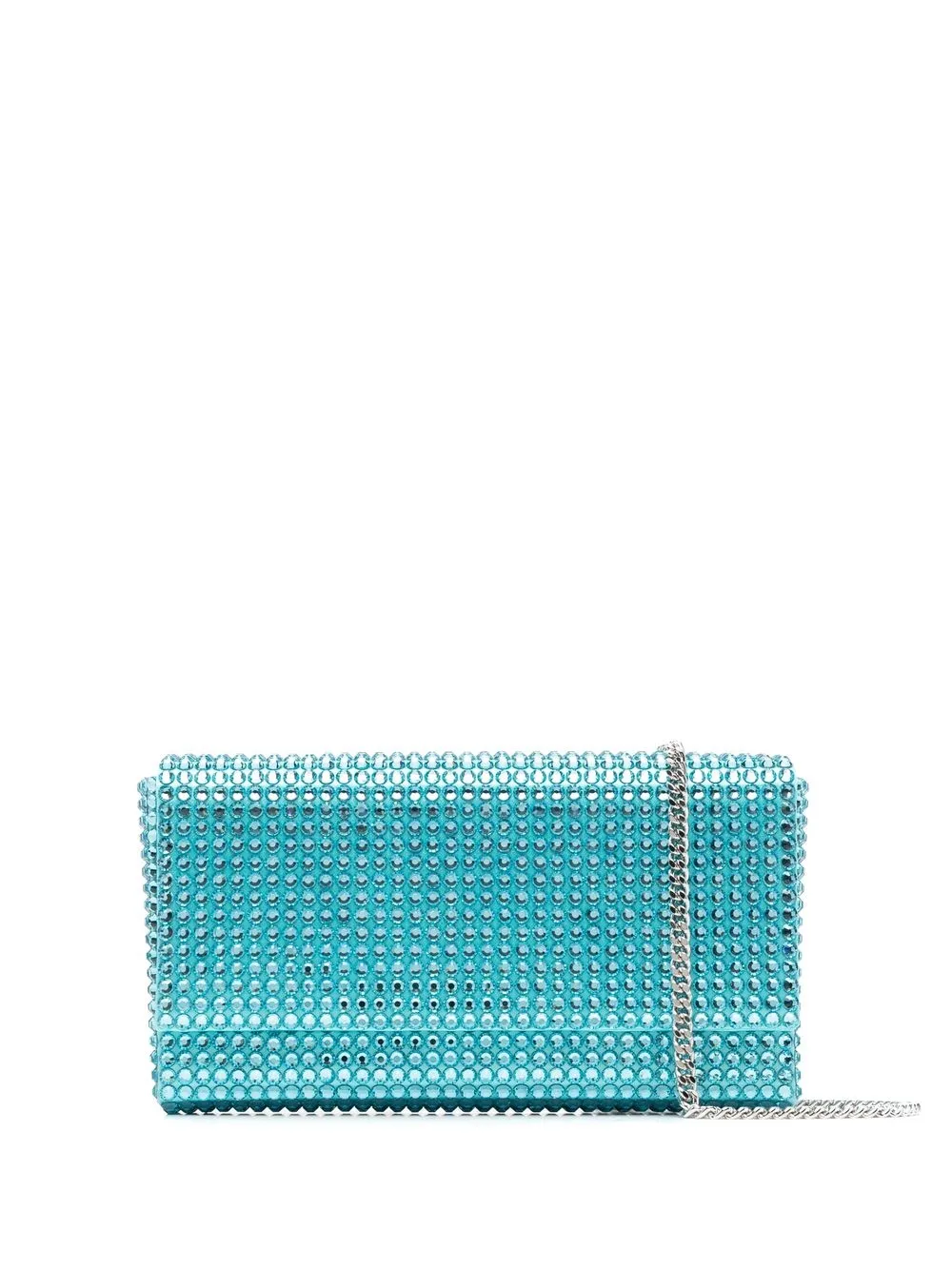 Amina Muaddi Paloma Crystal-embellished Clutch Bag In Blue