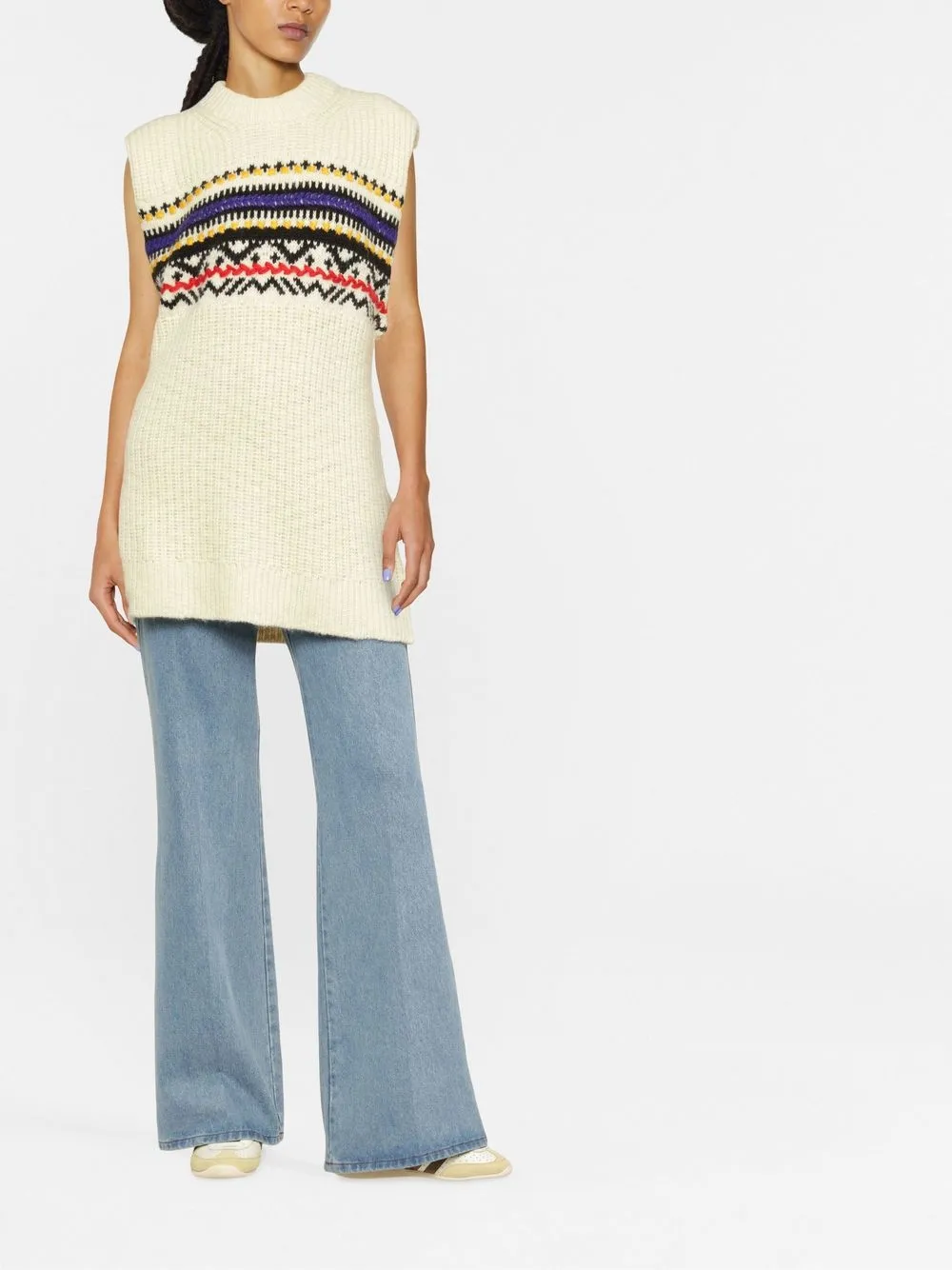 MARANT ÉTOILE Intarsia top - Beige