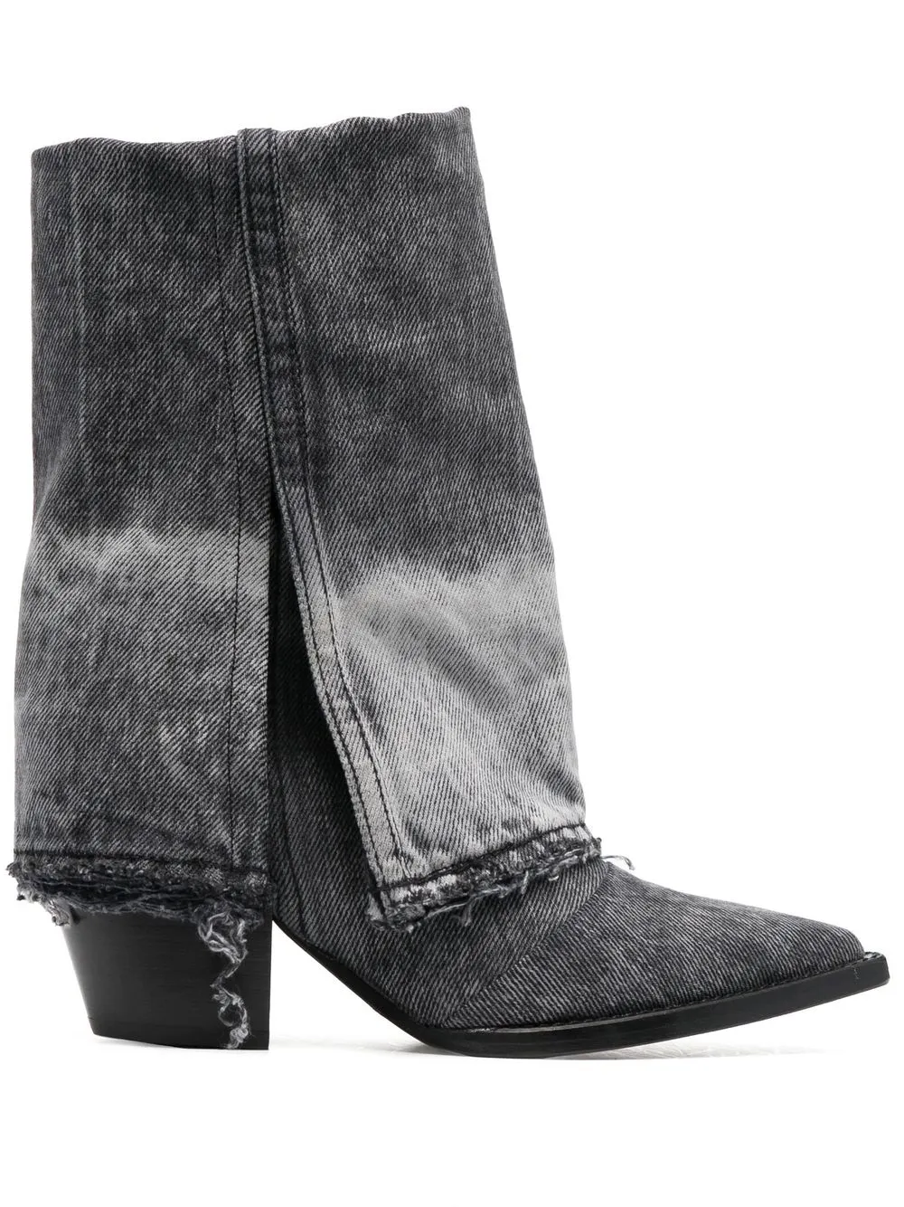 

Filles A Papa botas de media pierna de mezclilla con tacón de 75mm - Negro
