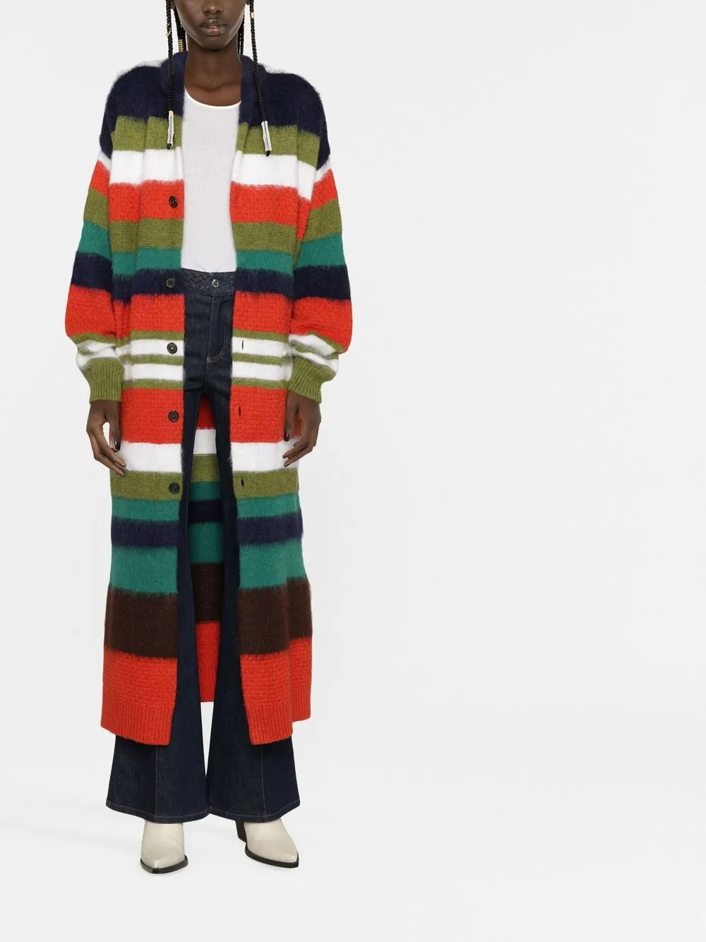 Dsquared2 Gestreepte maxi-jurk - Oranje