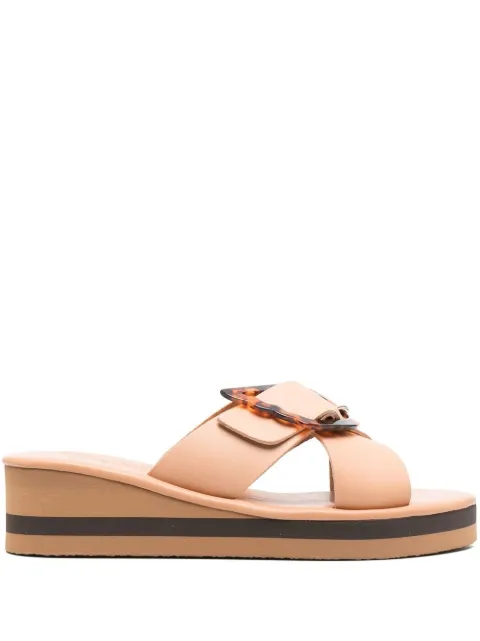 Ancient Greek Sandals Thais Rainbow wedge slides 