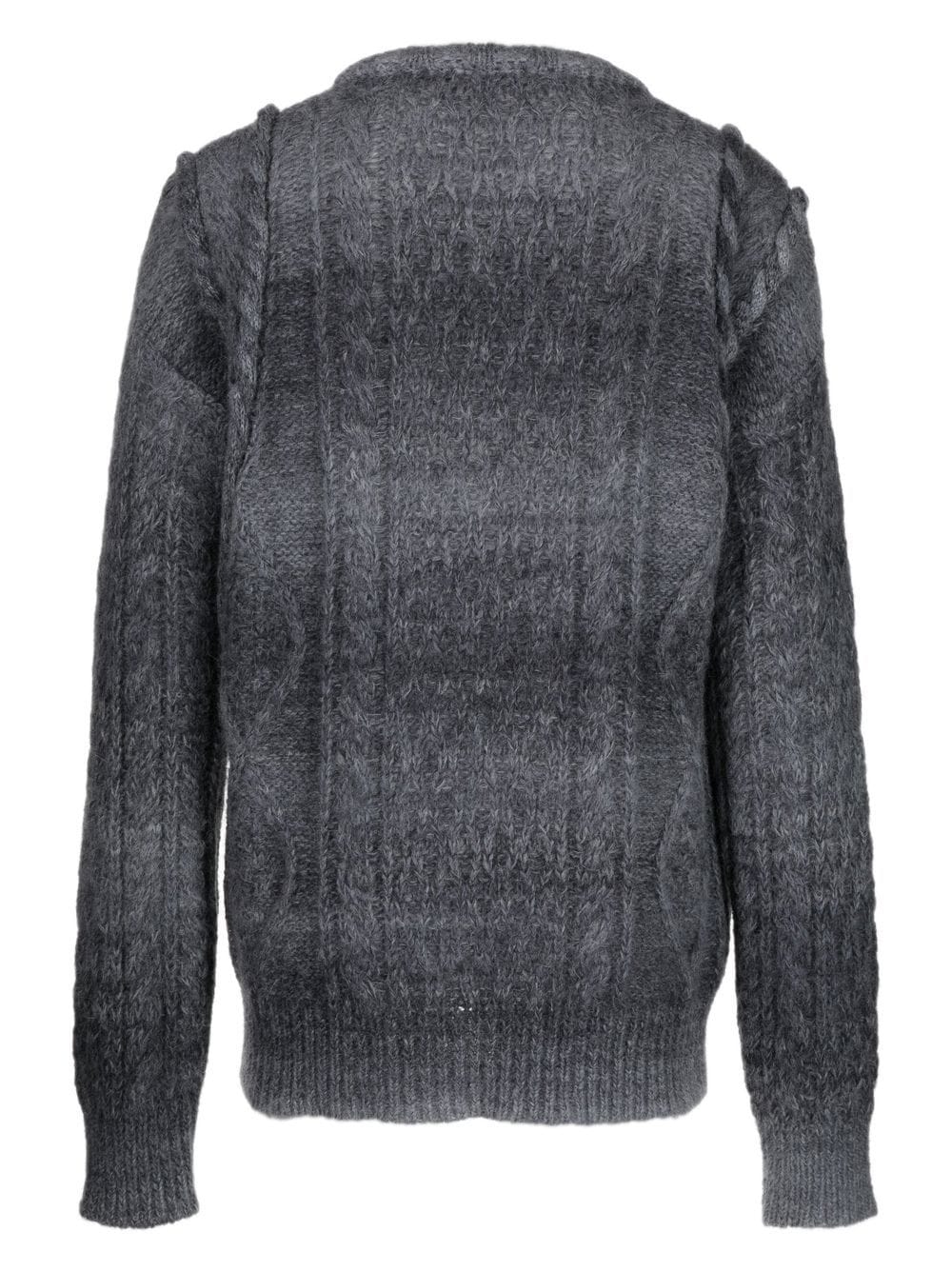 Shop Roberto Cavalli Logo-print Knit Jumper In Grey