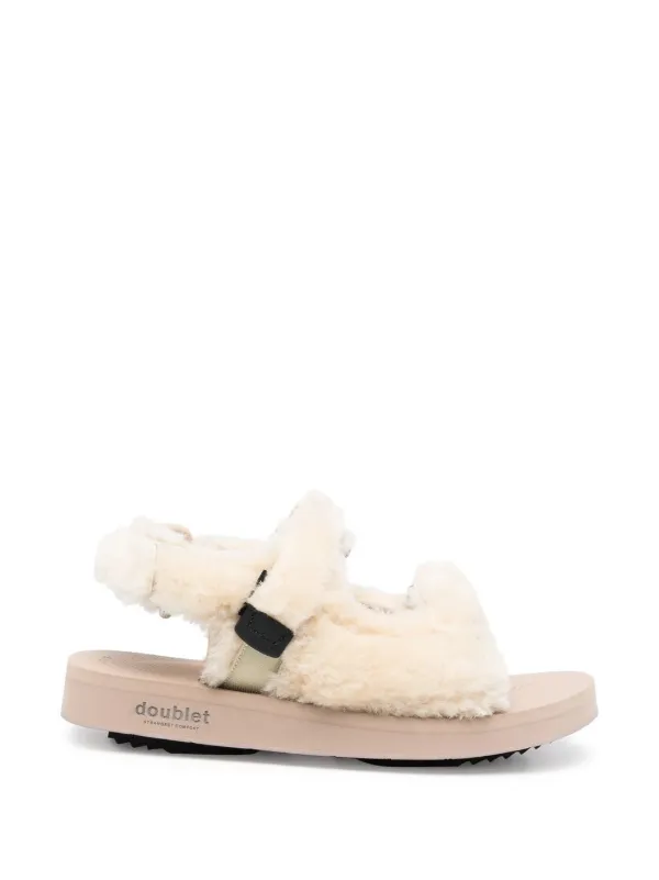 faux fur trim slippers