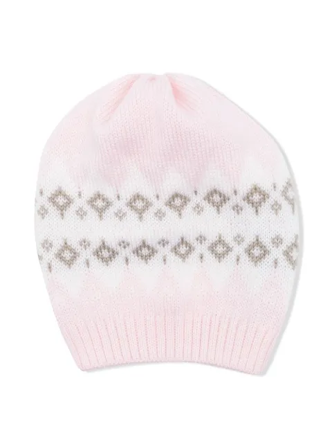 Little Bear patterned intarsia-knit hat