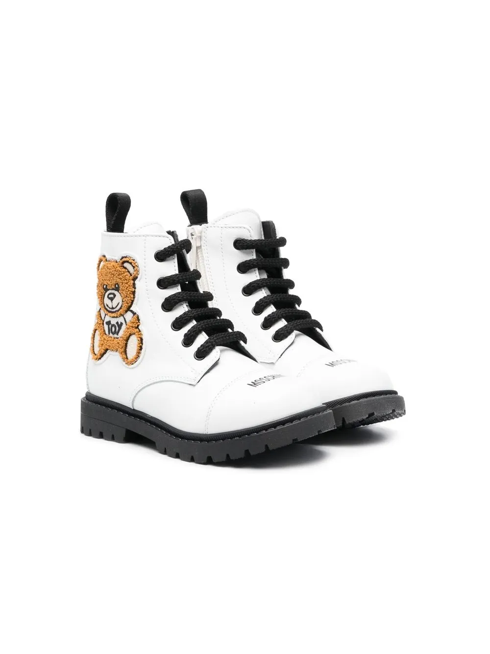 

Moschino Kids botines con logo estampado - Blanco