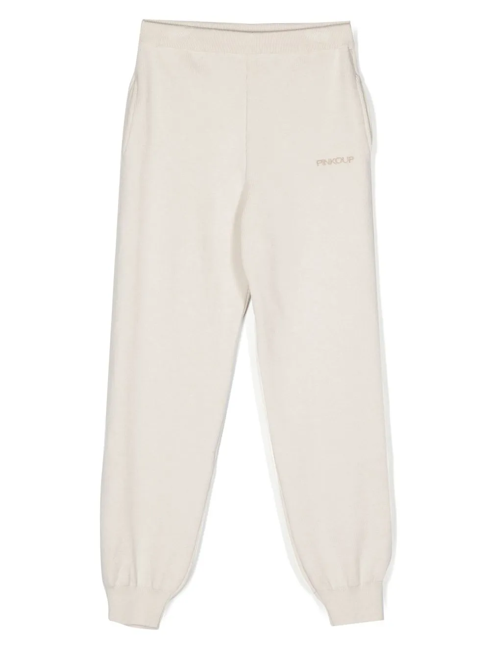 

Pinko Kids TEEN embroidered-logo track pants - Neutrals