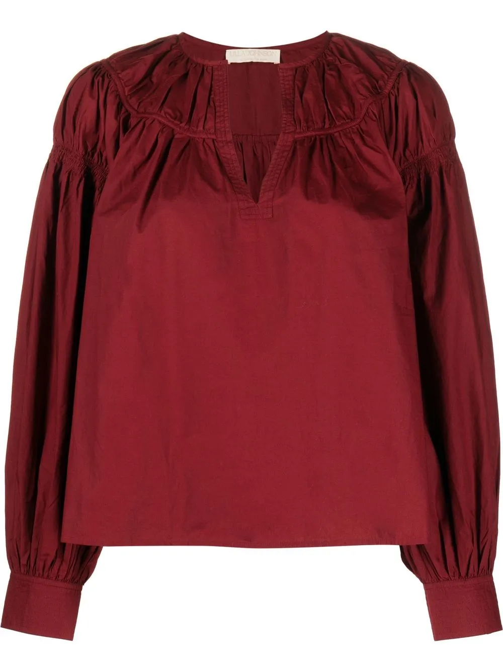 

Ulla Johnson blusa con abertura en el cuello - Rojo