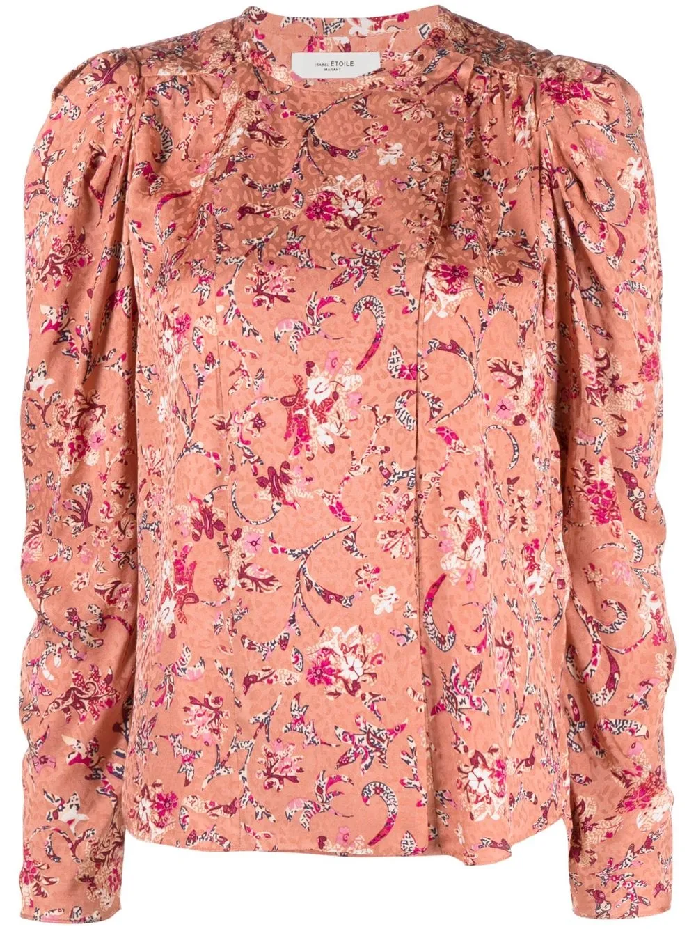 

Isabel Marant Étoile blusa de seda con estampado floral - Naranja