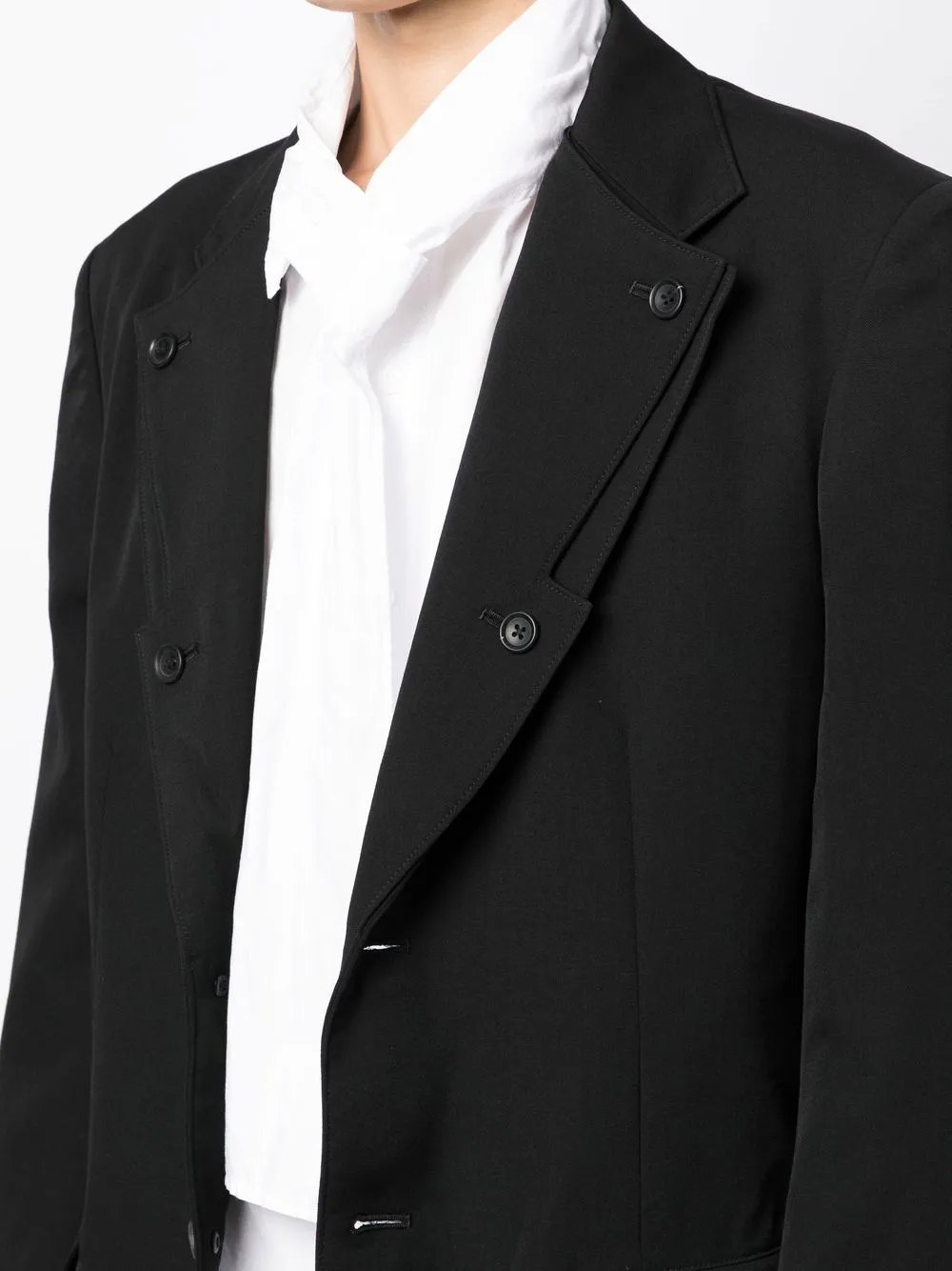 YOHJI YAMAMOTO カジュアルジャケット 黒 2001324M0006 2022ss yohji yamamoto pour homme 黒 ミリタリーマチポケットデ