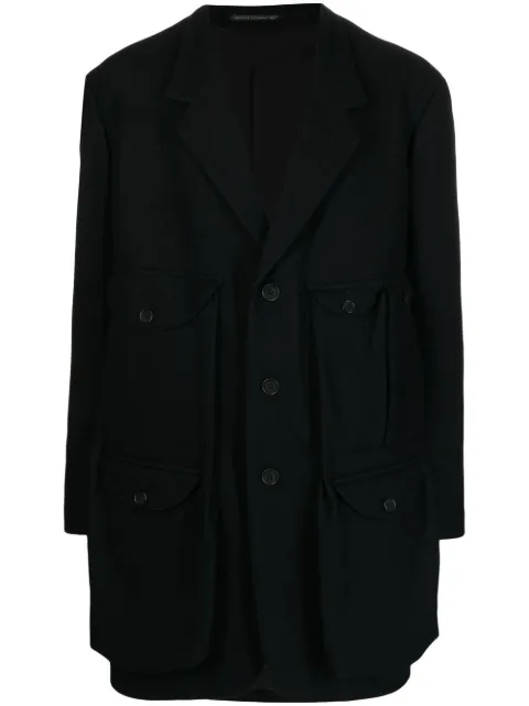 Yohji Yamamoto single-breasted fitted coat