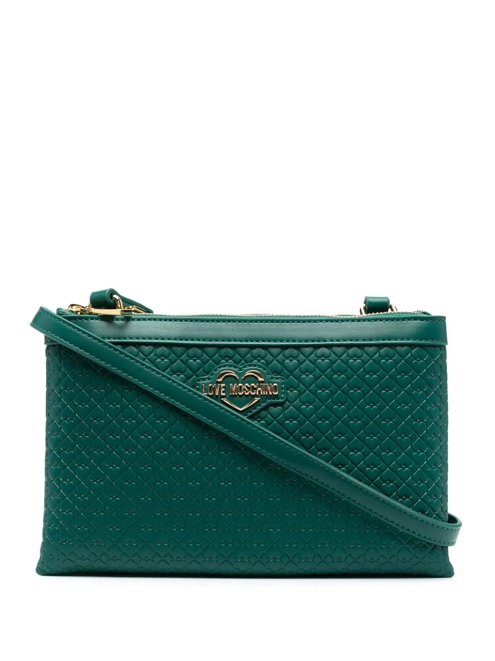 

Love Moschino bolsa crossbody con corazón en relieve - Verde