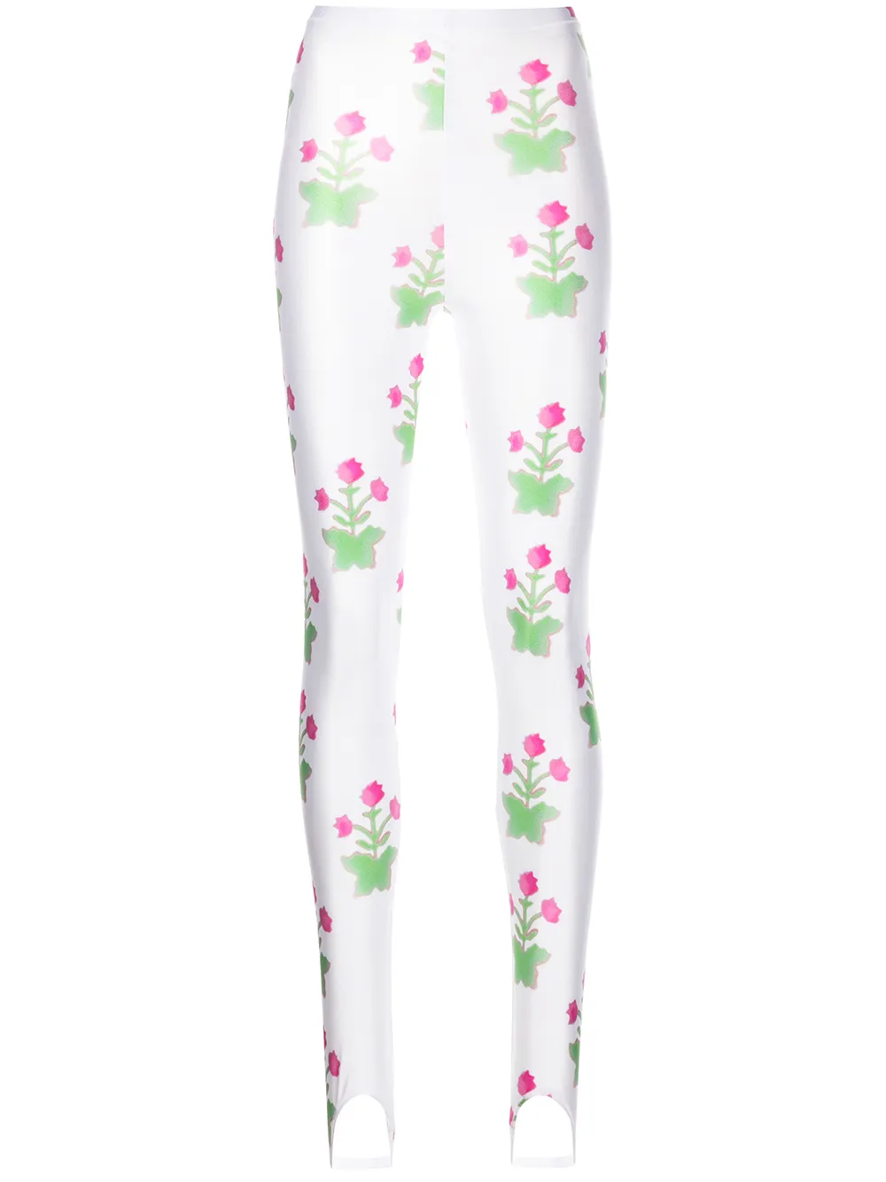 

Chopova Lowena leggins stretch con estampado floral - Blanco