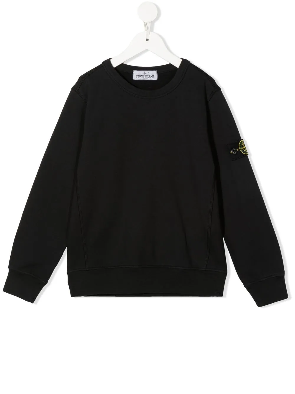 

Stone Island Junior sudadera manga larga con parche del logo - Negro