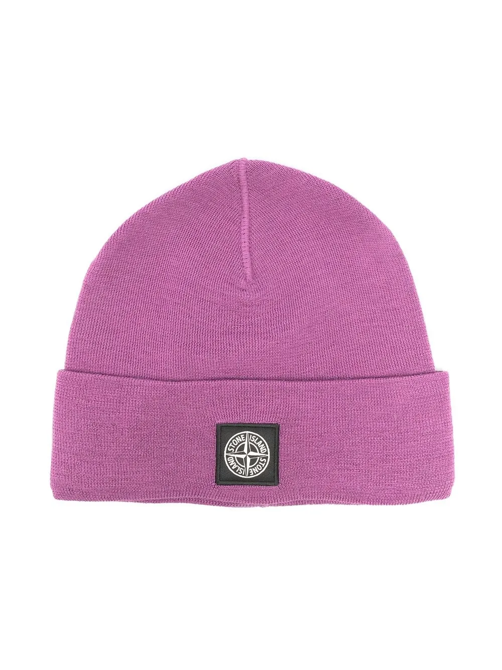 

Stone Island Junior logo-patch wool beanie - Purple