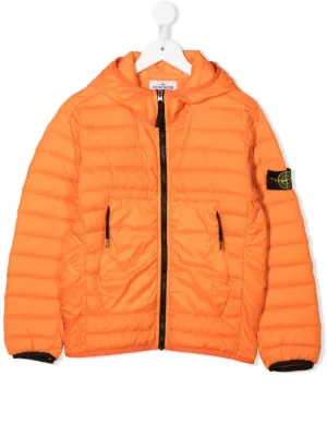 orange stone island puffer