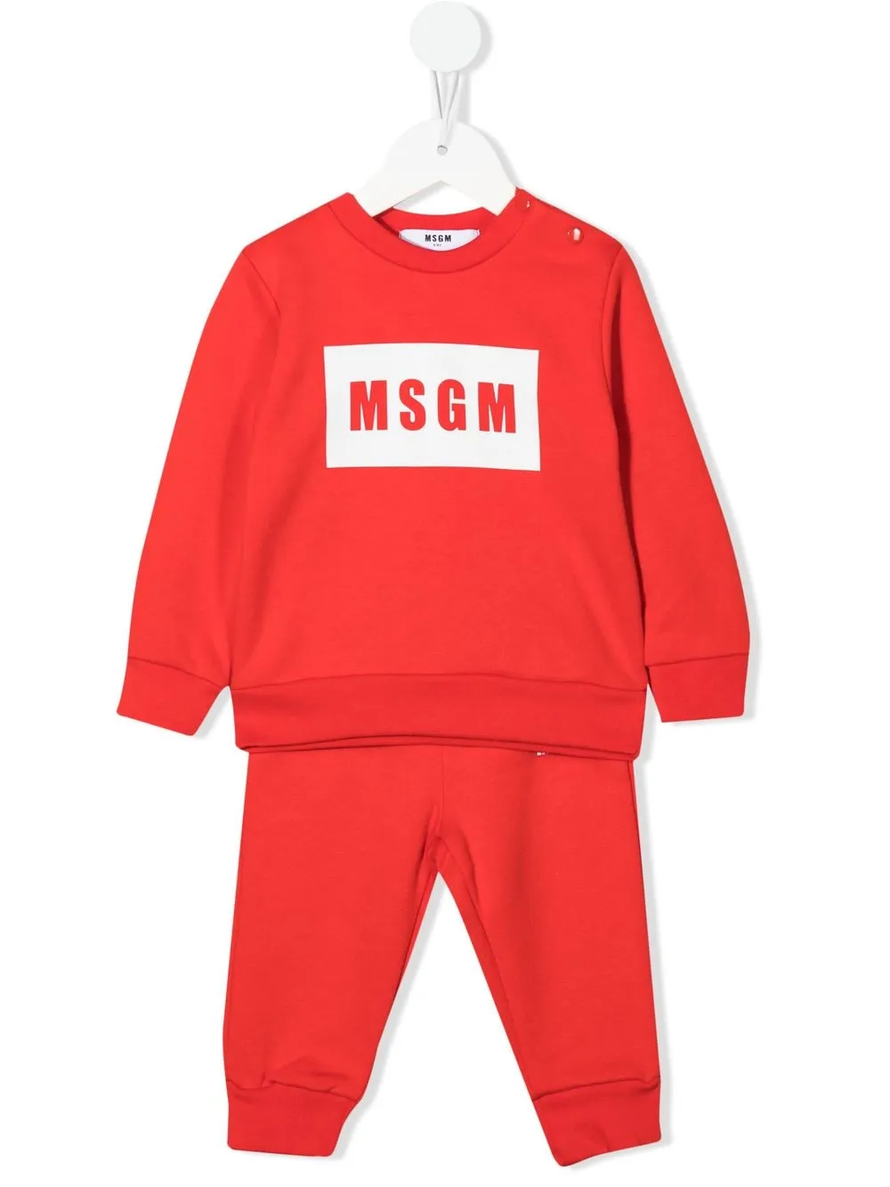 

MSGM Kids traje deportivo con logo estampado - Rojo