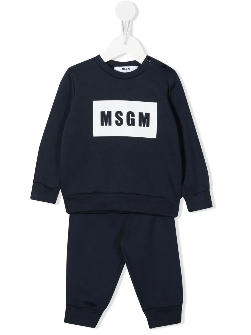 

MSGM Kids traje deportivo con logo estampado - Azul