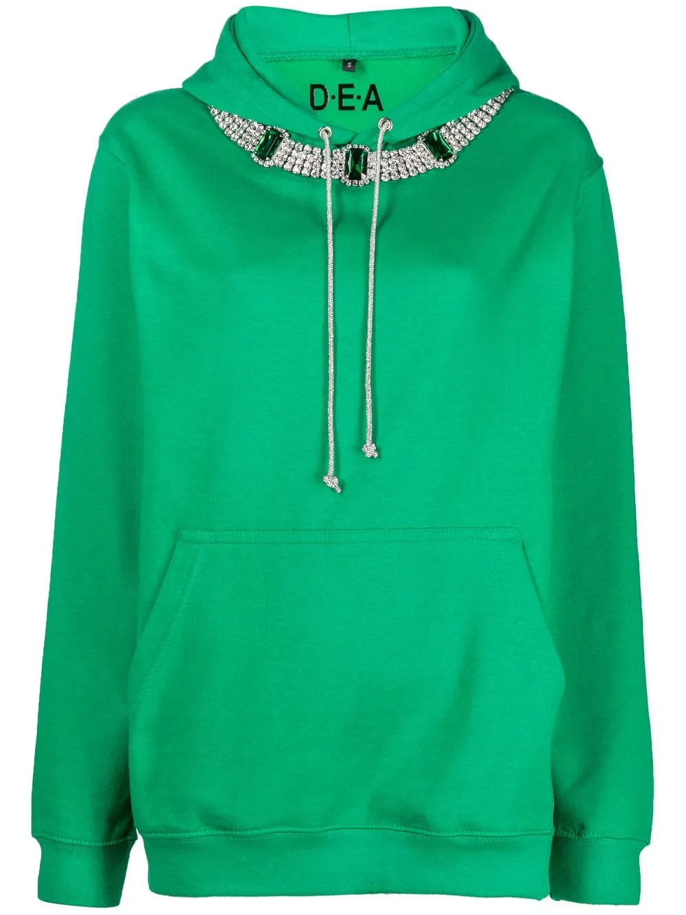 

DEA hoodie con detalles de cristal - Verde