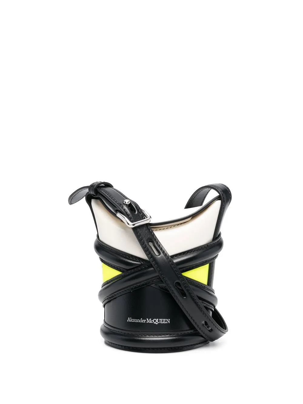 

Alexander McQueen logo-print leather shoulder bag - Yellow