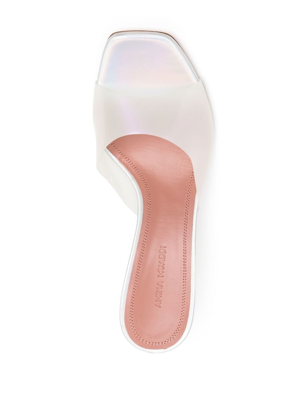 Shop Amina Muaddi Lupita 75mm Slip-on Sandals In White