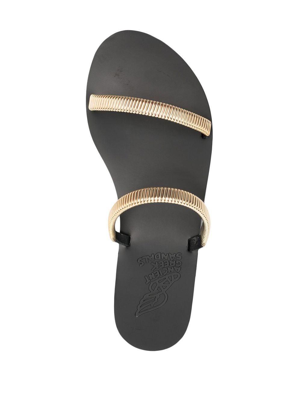 Shop Ancient Greek Sandals Saita Flar Sandals In Gold
